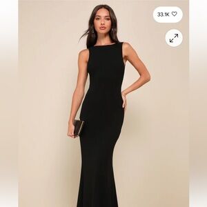 Lulus Love In Your Eyes Black Knotted Mermaid Maxi Dress
